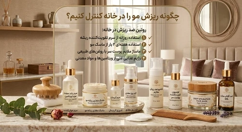 چطور ریزش مو رو در خونه کنترل کنیم؟ (راهنمای کامل)
