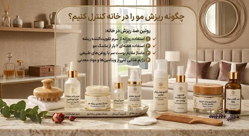 چطور ریزش مو رو در خونه کنترل کنیم؟ (راهنمای کامل)